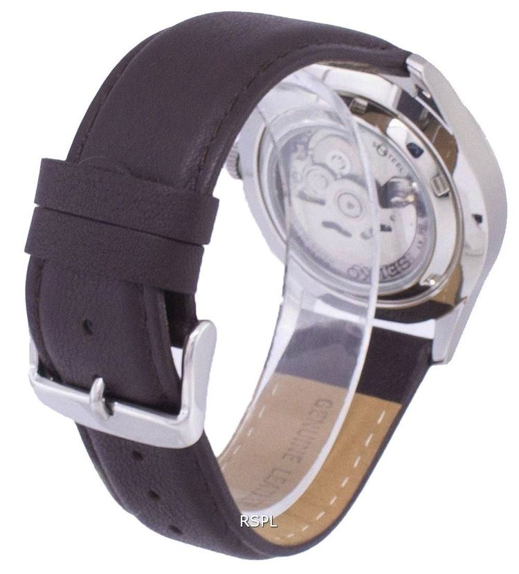 Seiko 5 Sports Automatic Ratio Dark Brown Leather SNZG15K1-LS11 Men's Watch image 4