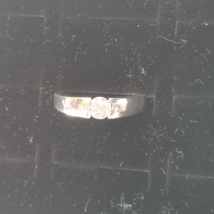 Silver Ring With Single Clear Stone