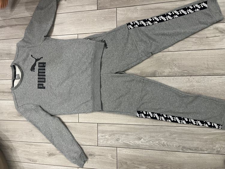 Puma Grey Sweatshirt And Sweatpants Set imagen 2