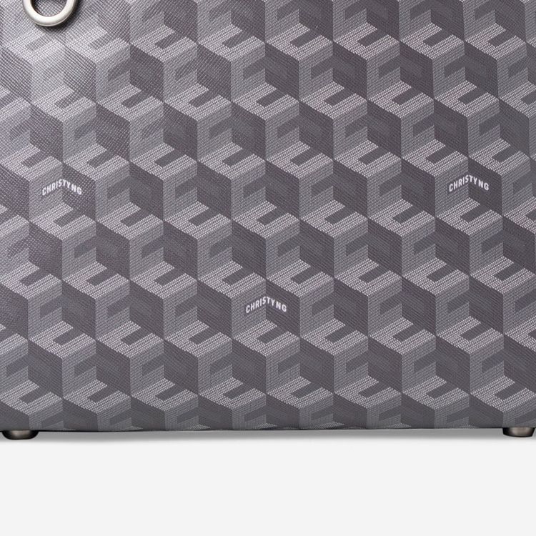 Grey Patterned Shoulder Bag obraz 4