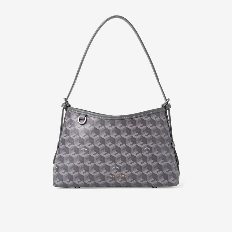 Grey Patterned Shoulder Bag image 1