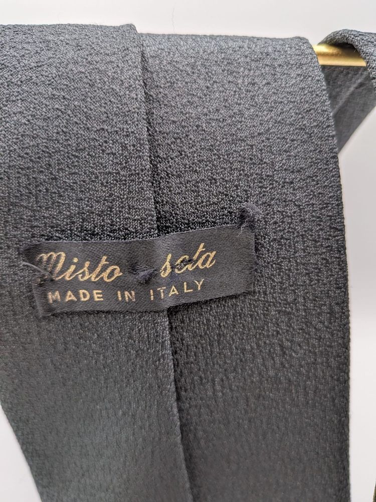 Cravatta uomo grigio antracite Misto Seta Made in Italy – tinta unita elegante 8 image 8