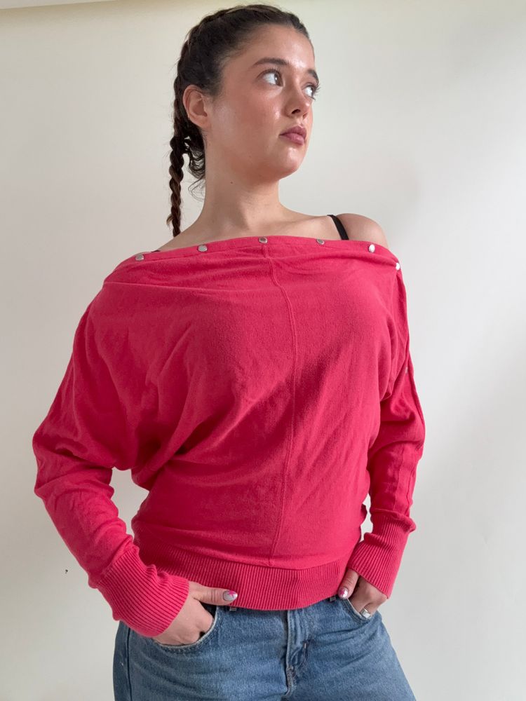 Immagine di Allsaints Batwing Popper Jumper (XS) 6
