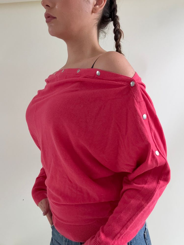Immagine di Allsaints Batwing Popper Jumper (XS) 5