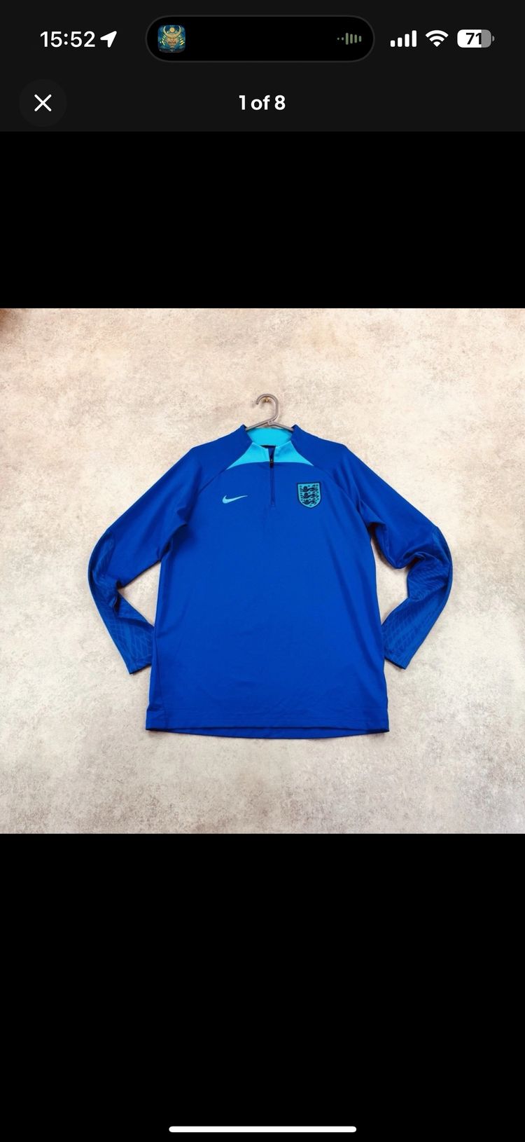 Nike England FA Training Top L Blue ¼ Zip DH6454-480 Football Dri-FIT Jersey