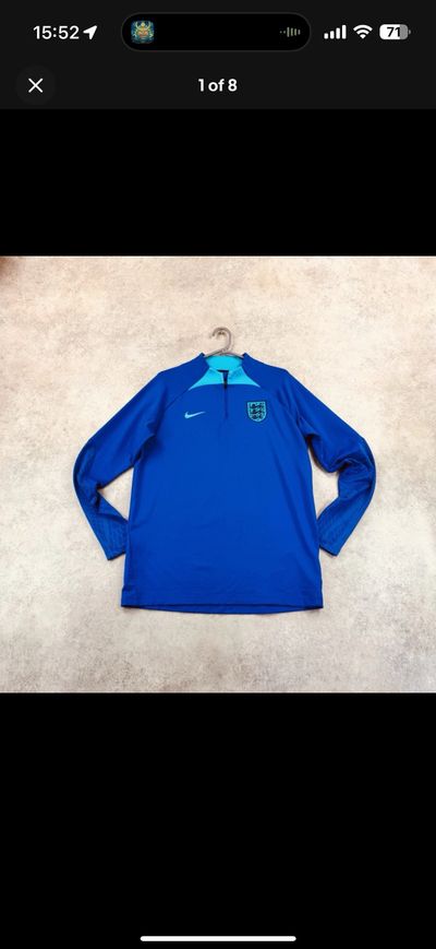 Nike England FA Training Top L Blue ¼ Zip DH6454-480 Football Dri-FIT Jersey