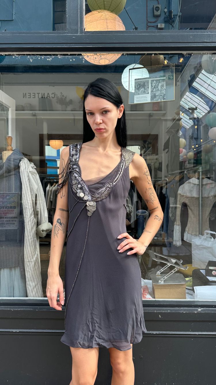 Immagine di Grey beaded mini dress 3