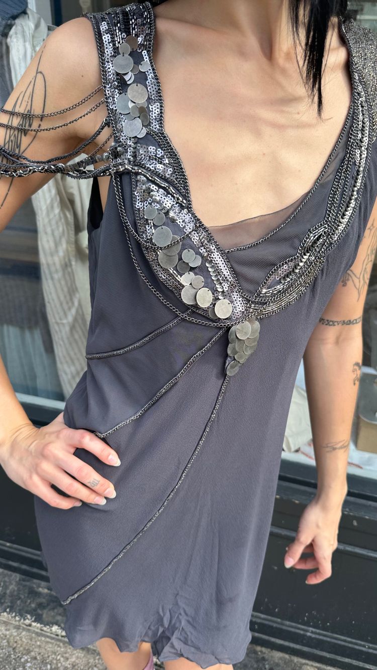 Immagine di Grey beaded mini dress 4