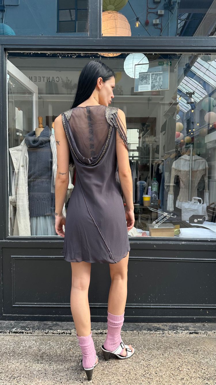Immagine di Grey beaded mini dress 2