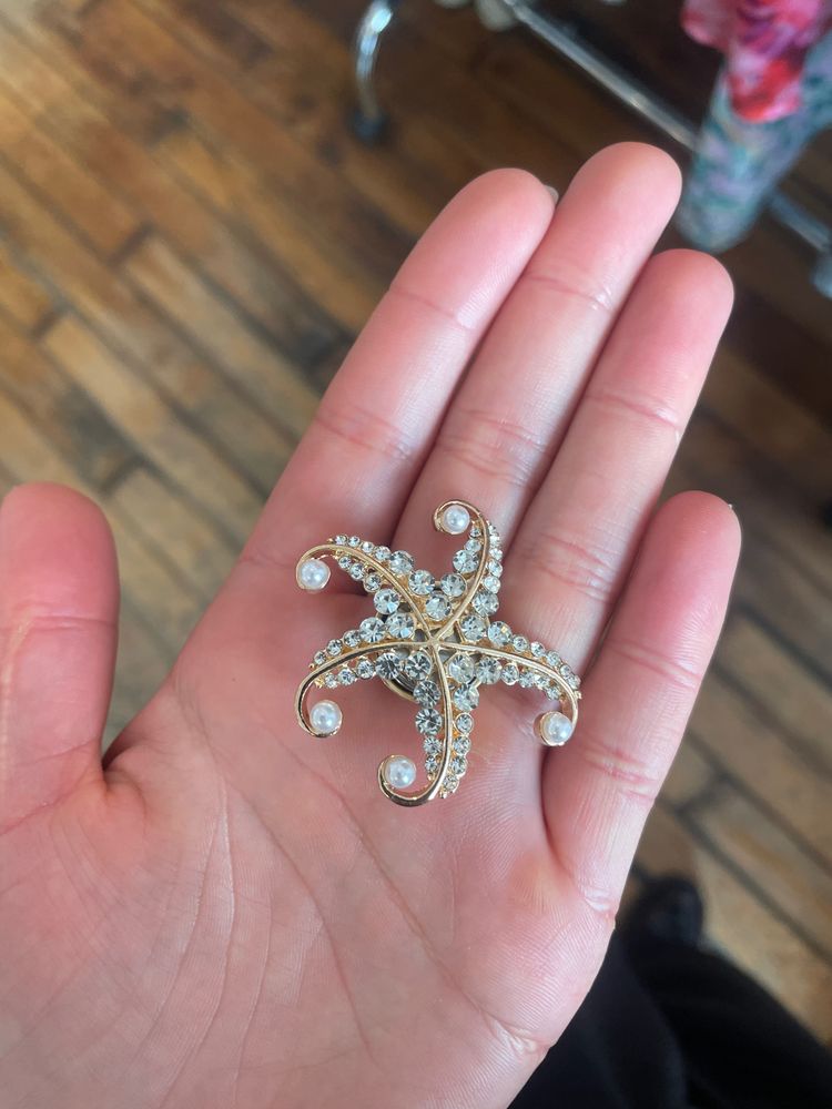 Other Starfish Brooch with Pearls and Rhinestones product image