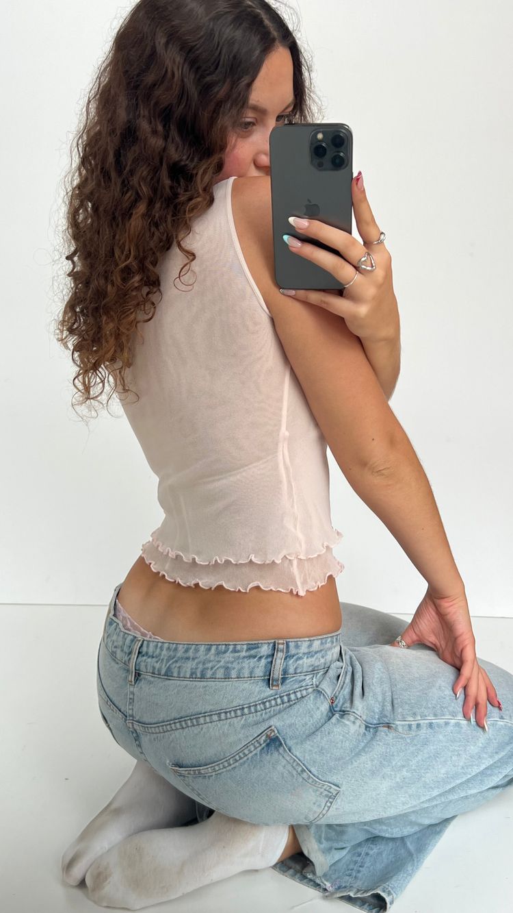 00s pink mesh top- size S imagen 4