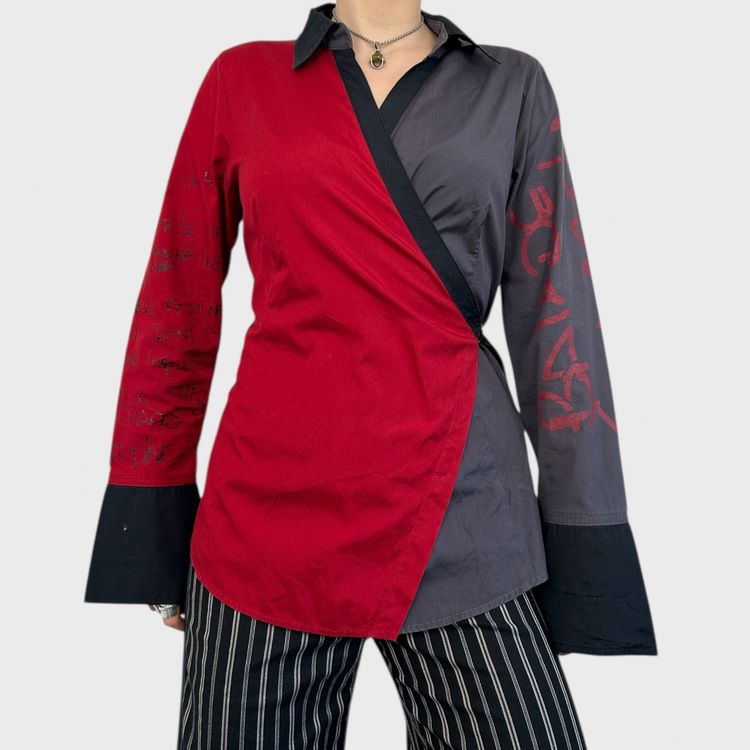 Cop Copine Red Wrap Tie Shirt - M/L
