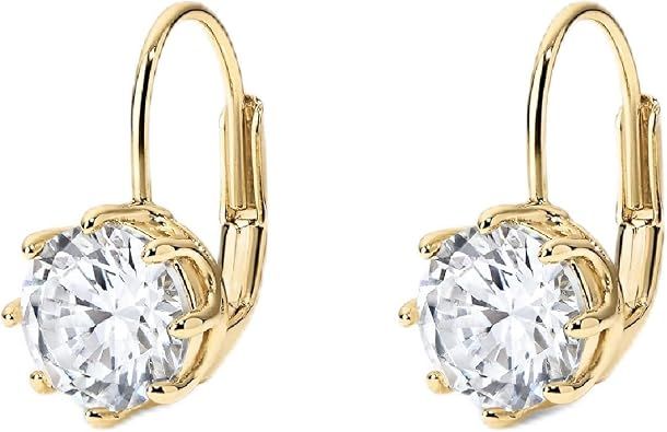 Immagine di Gold-Tone Earrings With Clear Round Stones 1