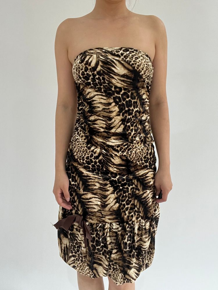 ‼️| brown leopard print dress image 1