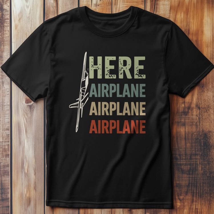 HERE AIRPLANE 026 T Shirt US image 1