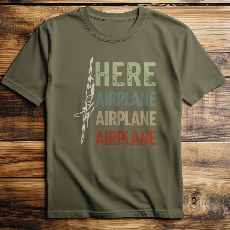 HERE AIRPLANE 026 T Shirt US image 3