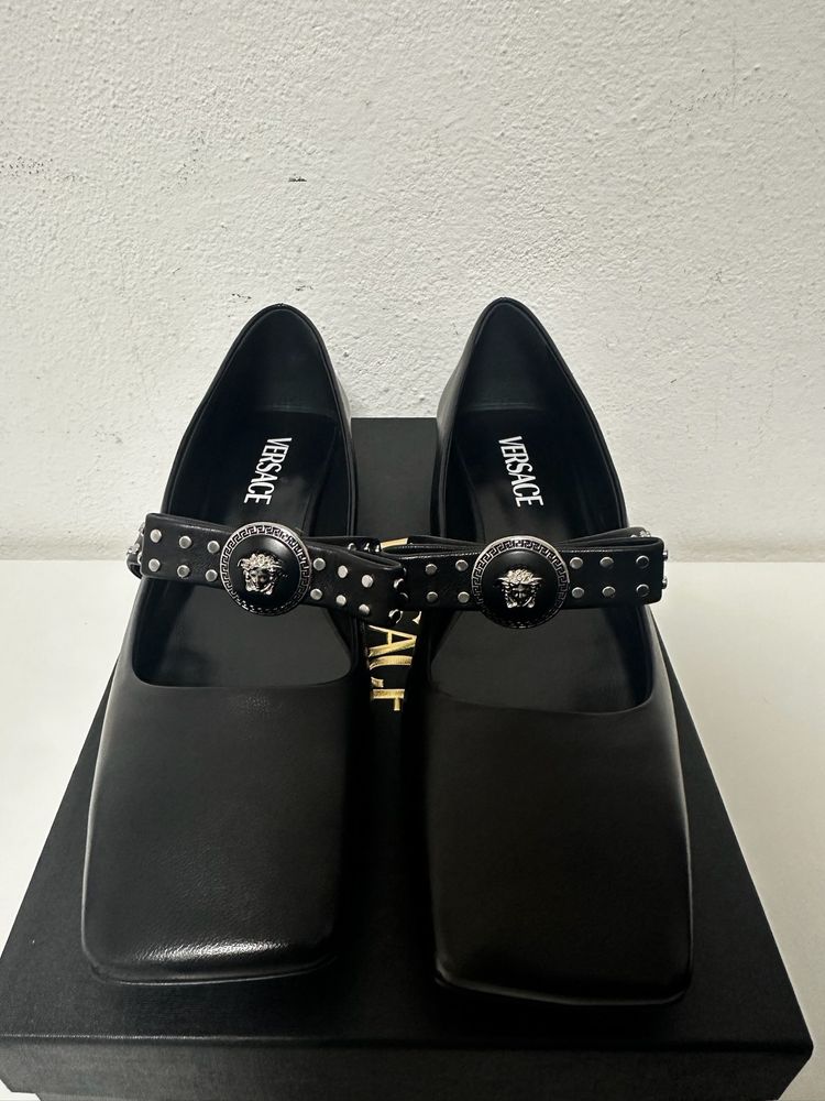 Versace Gianni Ribbon Black Flats 5