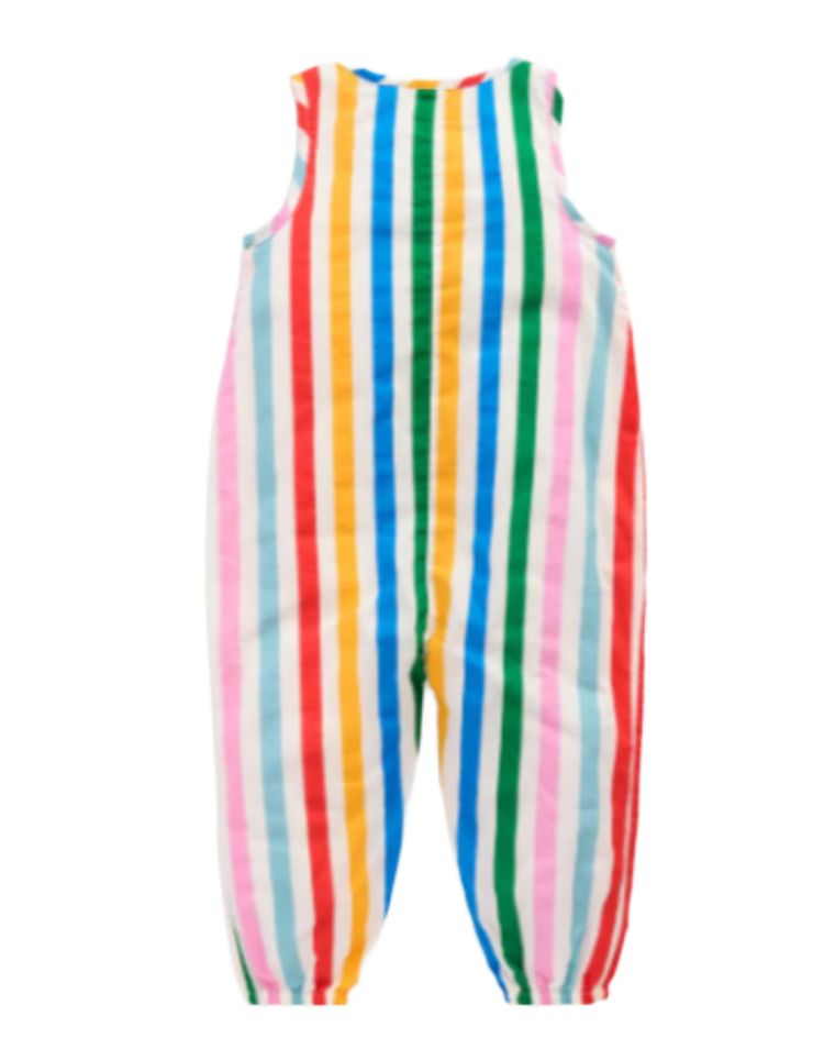 Mini Boden Kids Woven Romper in Rainbow Multi Stripe image 4