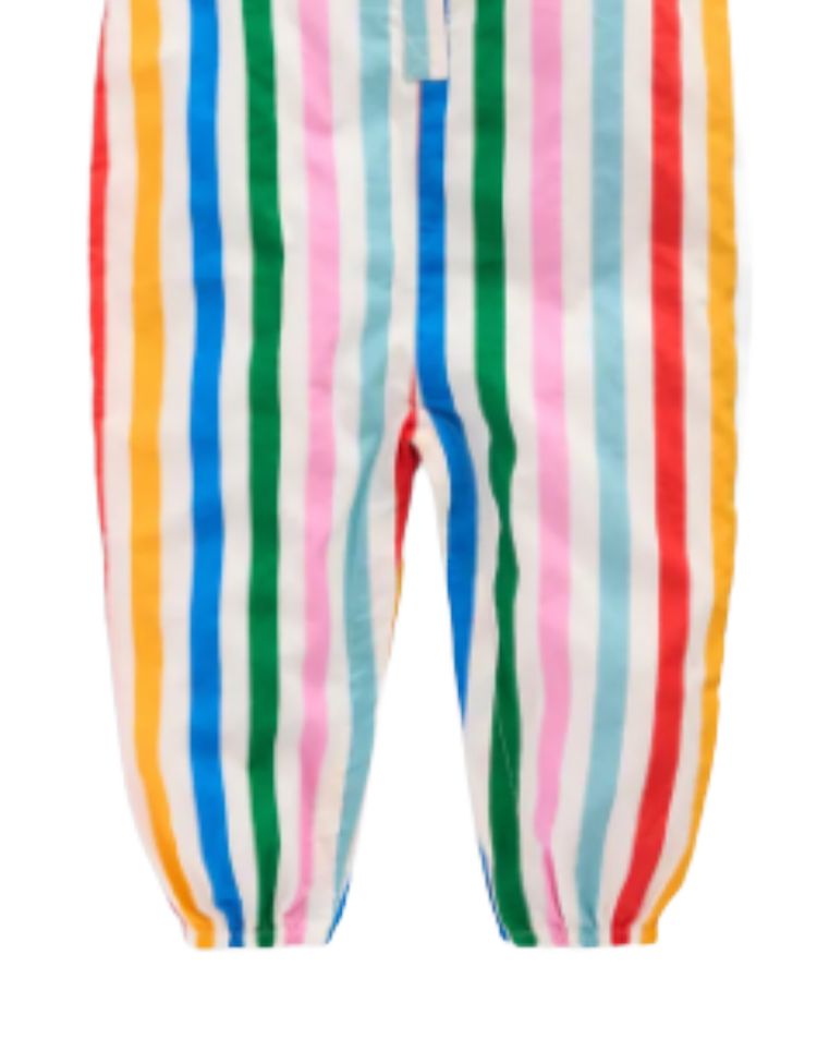 Mini Boden Kids Woven Romper in Rainbow Multi Stripe image 2