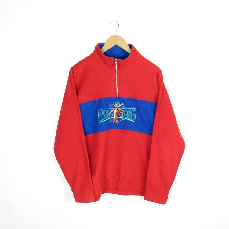 Disney VINTAGE DISNEY TIGGER POOH HALF ZIP FLEECE SWEATSHIRT JUMPER product image