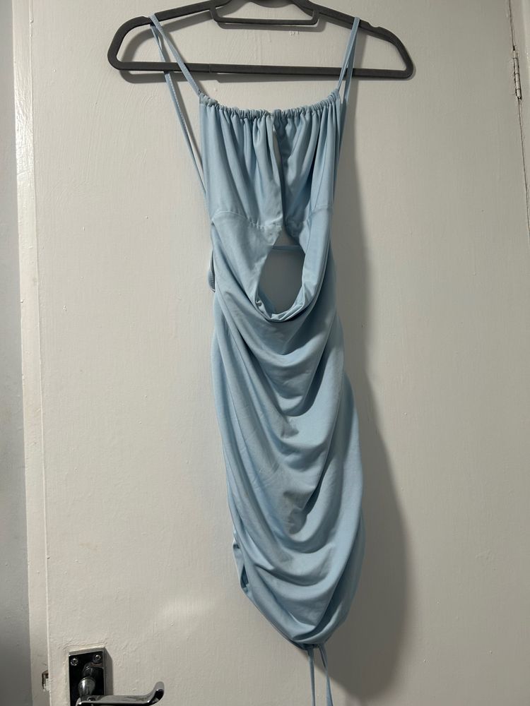 Light Blue Ruched Dress