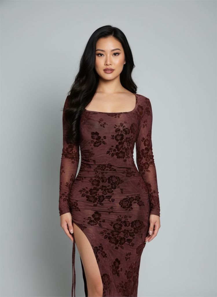 Cider Women'S Floral Long Sleeve Dress
