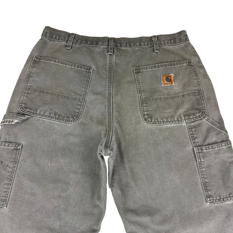 Carhartt Flannel Lined Carpenter Workwear Trousers Green obraz 7