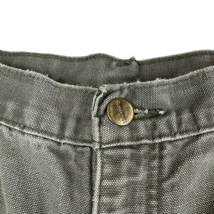 Carhartt Flannel Lined Carpenter Workwear Trousers Green obraz 2