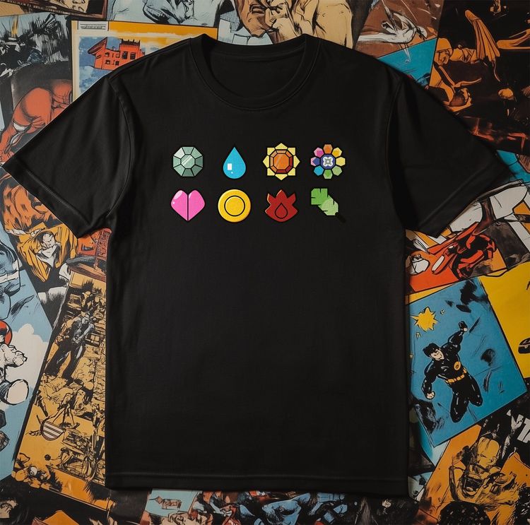First 8 Badges T-Shirt - Level Up image 1