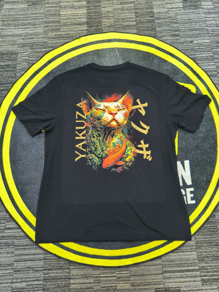 Zero13 Yakuza Cat Black T-Shirt, New, All sizes 
