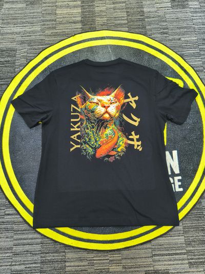 Zero13 Yakuza Cat Black T-Shirt, New, All sizes