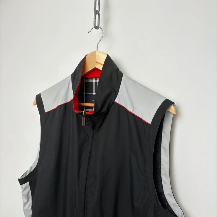 Burberry Golf Vintage Black/Grey Nylon Vest Gilet imagen 2