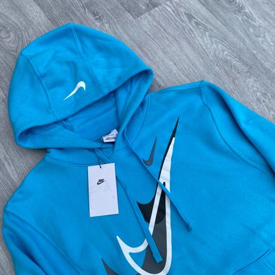 Nike Swoosh Fleece Cargo Full Tracksuit Hoodie Shorts Set - Baltic Blue 3