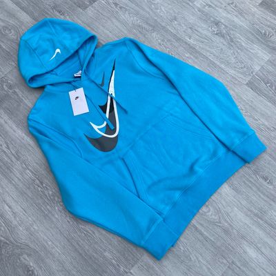 Nike Swoosh Fleece Cargo Full Tracksuit Hoodie Shorts Set - Baltic Blue 2