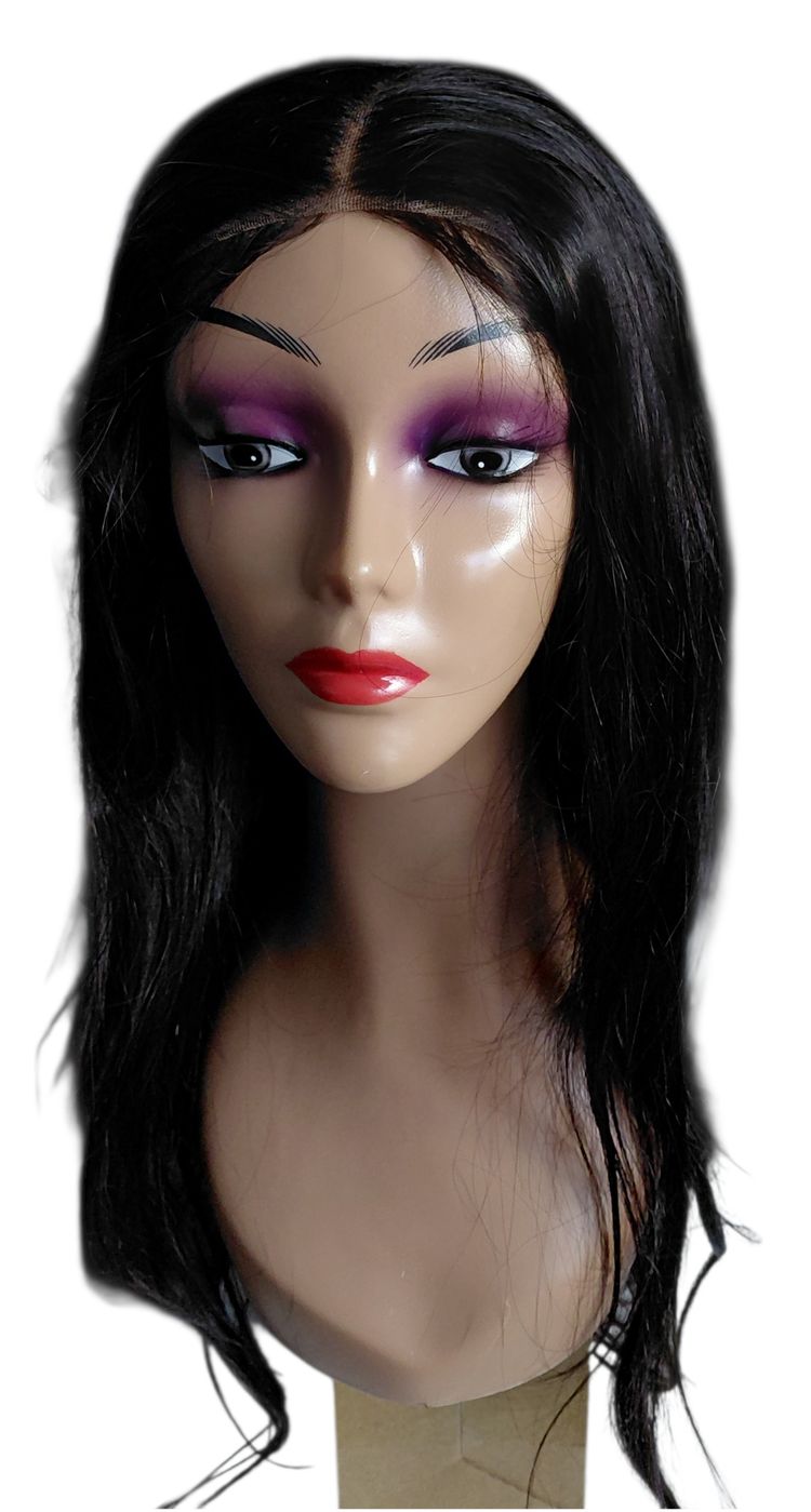 On Running Black Long Wig On Mannequin Head product image
