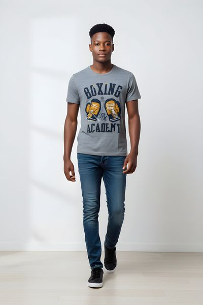 Franklin & Marshall Grey Boxing Academy T-Shirt size S