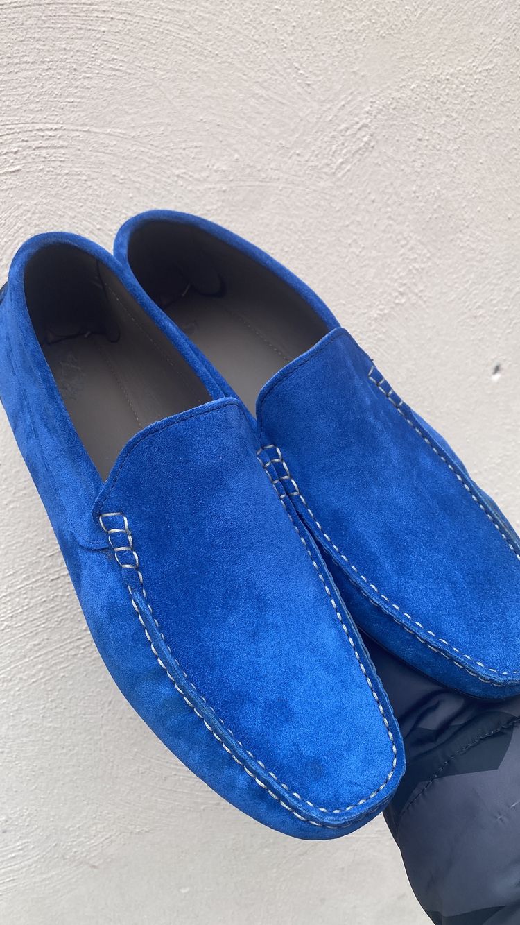 Vera Pelle Mocassini carshoe blu 44 product image