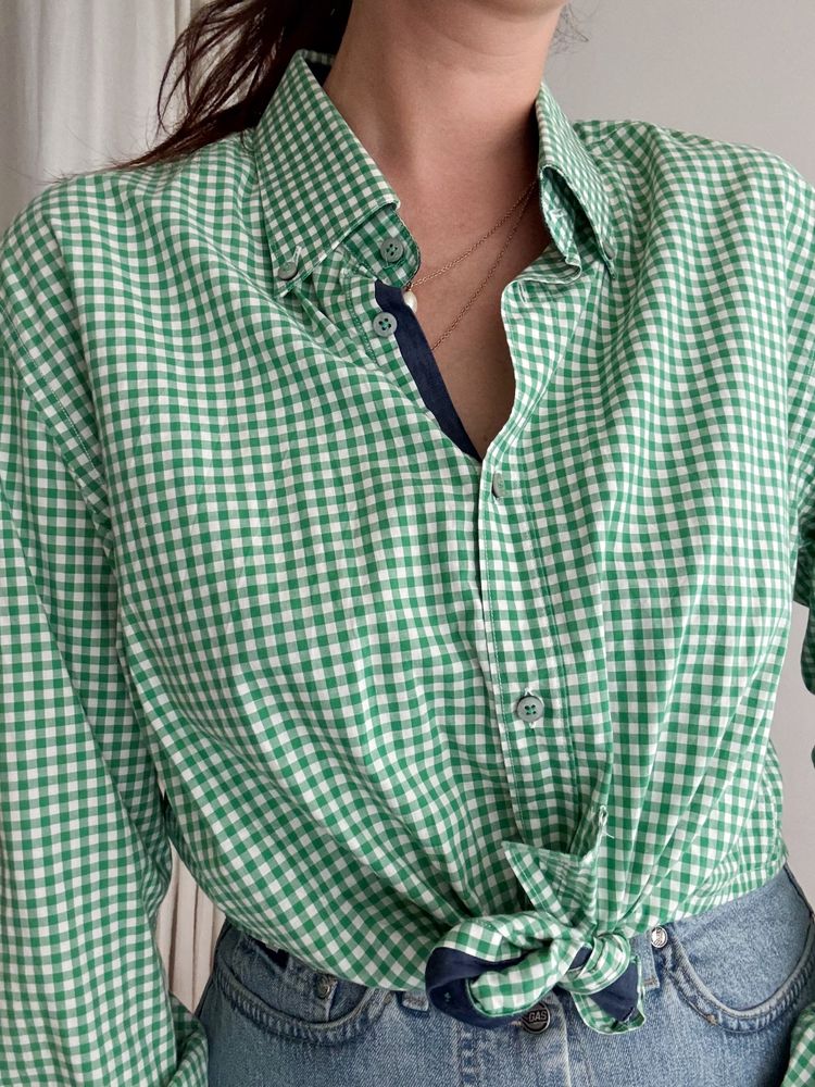 Crop + scrunchie vichy verde image 5