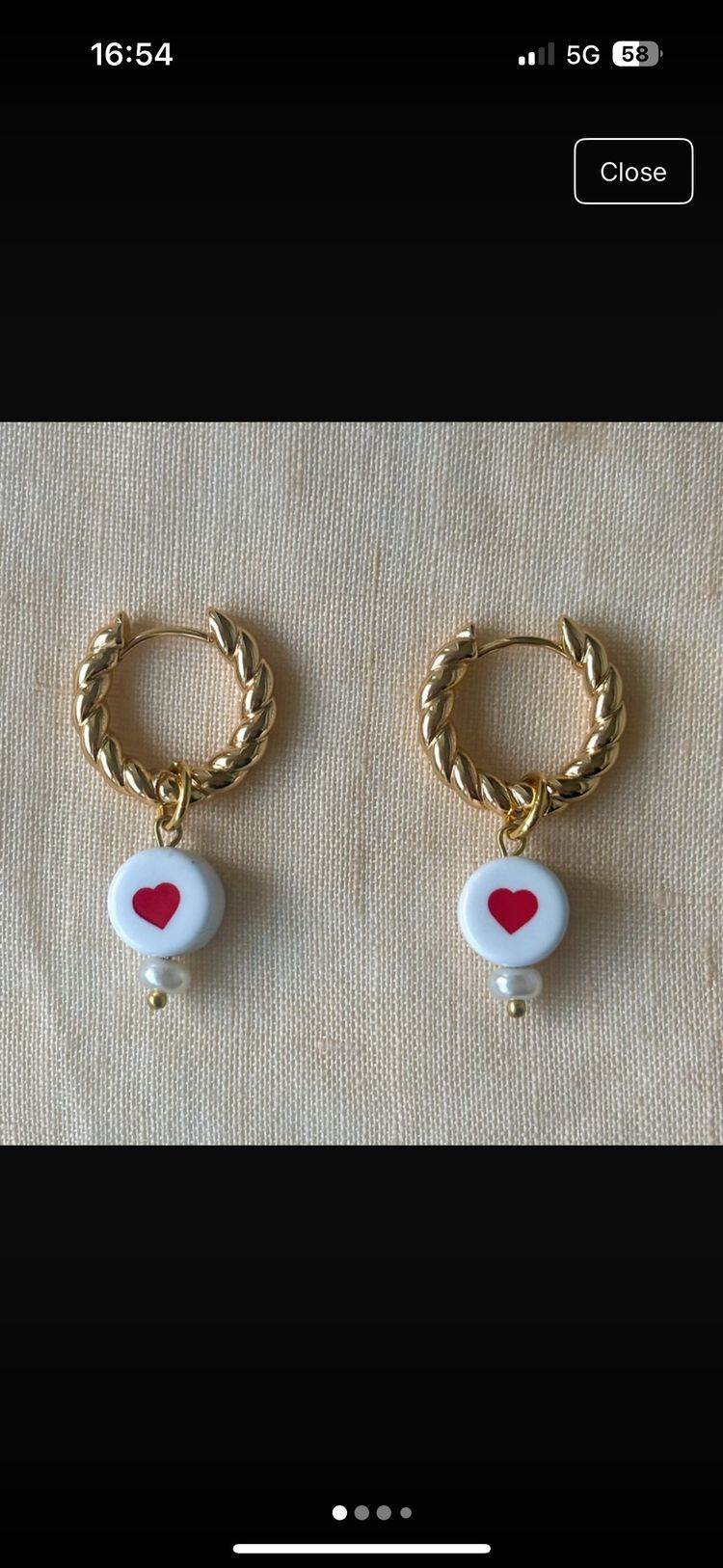 Other 18k Gold plated earrings  Gold Heart Charm Hoops – Dainty Pearl Drop Earrings / Giftable product image