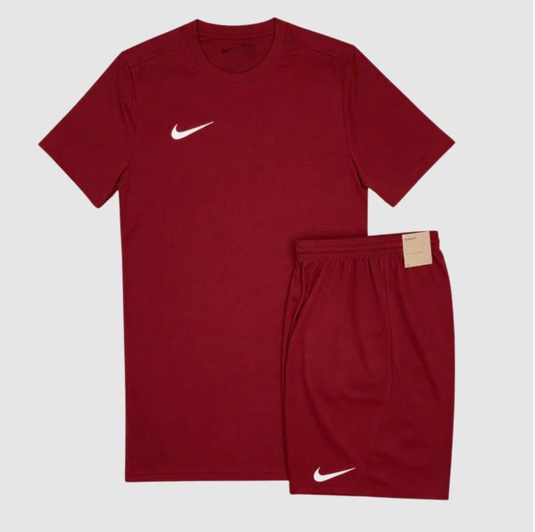 NIKE DRI-FIT TSHIRT + SHORTS SET - BURGUNDY / TEAM RED