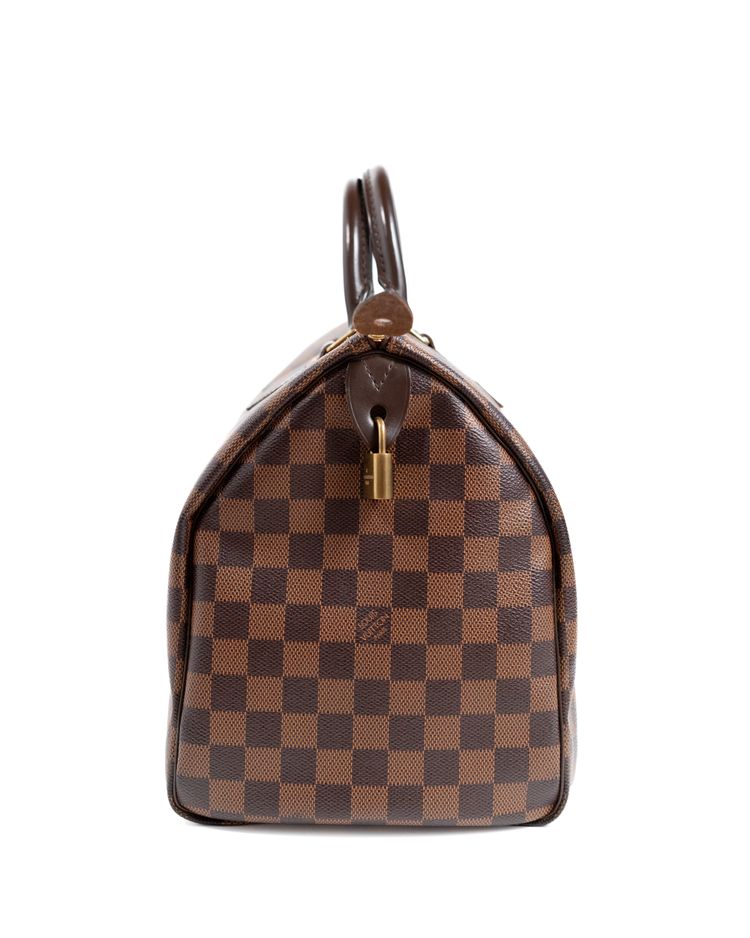 Louis Vuitton Borsa Speedy 35 Tela Damier Ébène Marrone — Pre-owned Autentica obraz 3