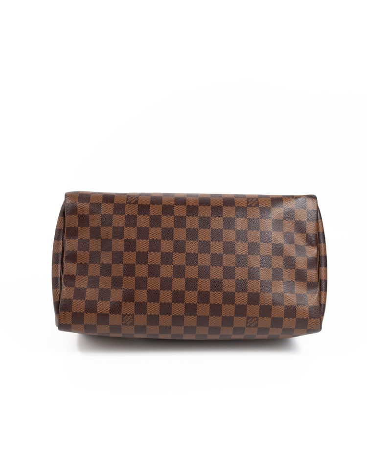 Louis Vuitton Borsa Speedy 35 Tela Damier Ébène Marrone — Pre-owned Autentica obraz 6