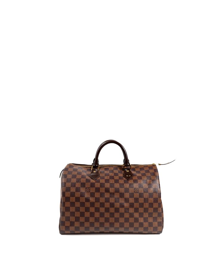 Louis Vuitton Borsa Speedy 35 Tela Damier Ébène Marrone — Pre-owned Autentica