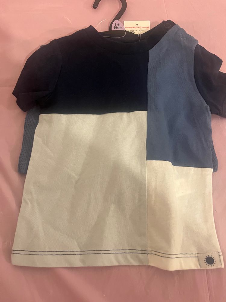 Color Block Short Sleeve Shirt and  shorts