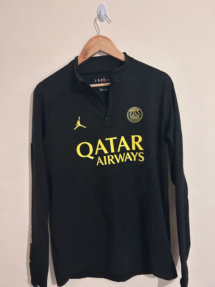 PSG x Jordan Black Quarter-Zip Top With Qatar Airways Logo