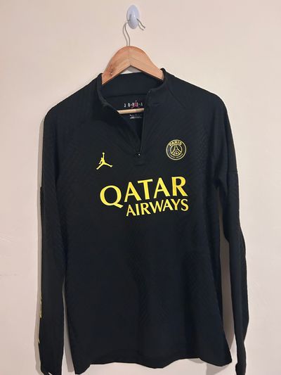 PSG x Jordan Black Quarter-Zip Top With Qatar Airways Logo