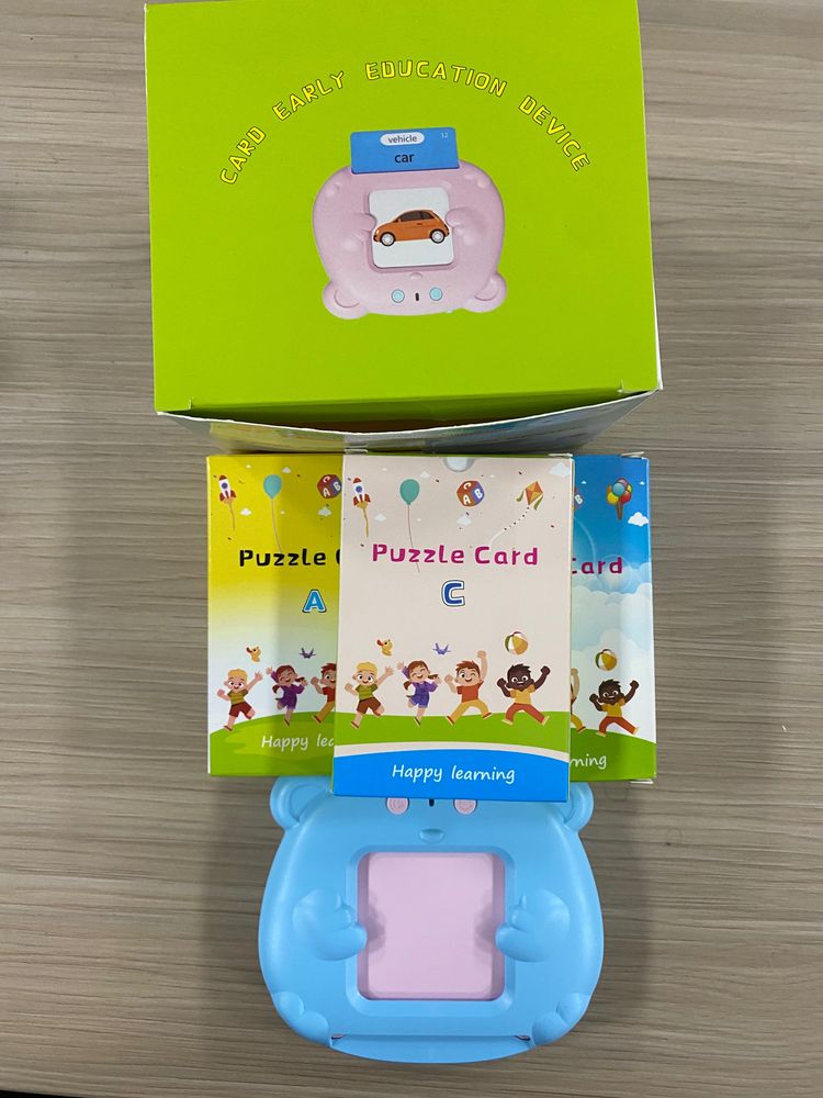 Blue Educational Puzzle Card Device With Cards