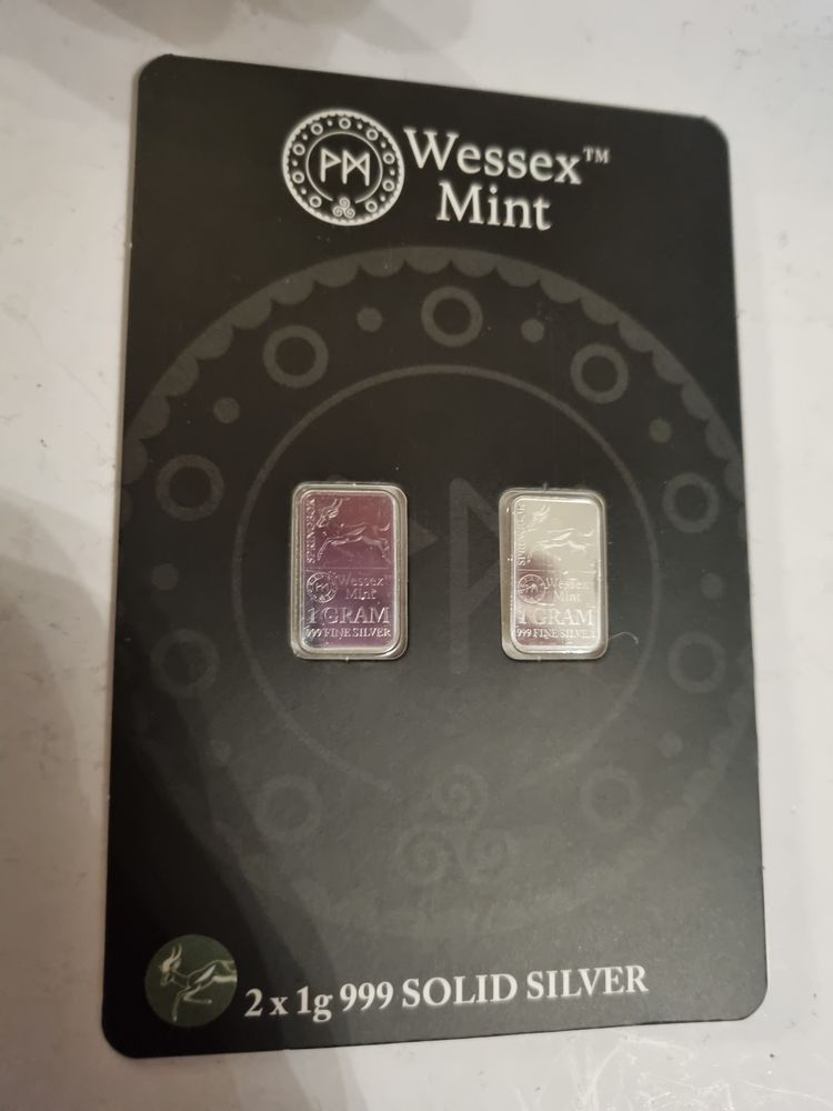 Springbok Wessex Mint 2 X 1G 999 Solid Silver Bars