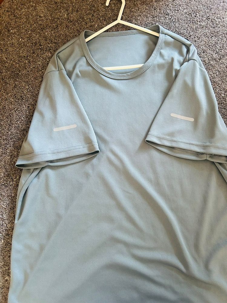 Blue Polyester Short Sleeve Shirt image 2