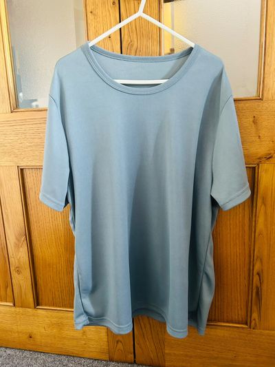 Blue Polyester Short Sleeve Shirt